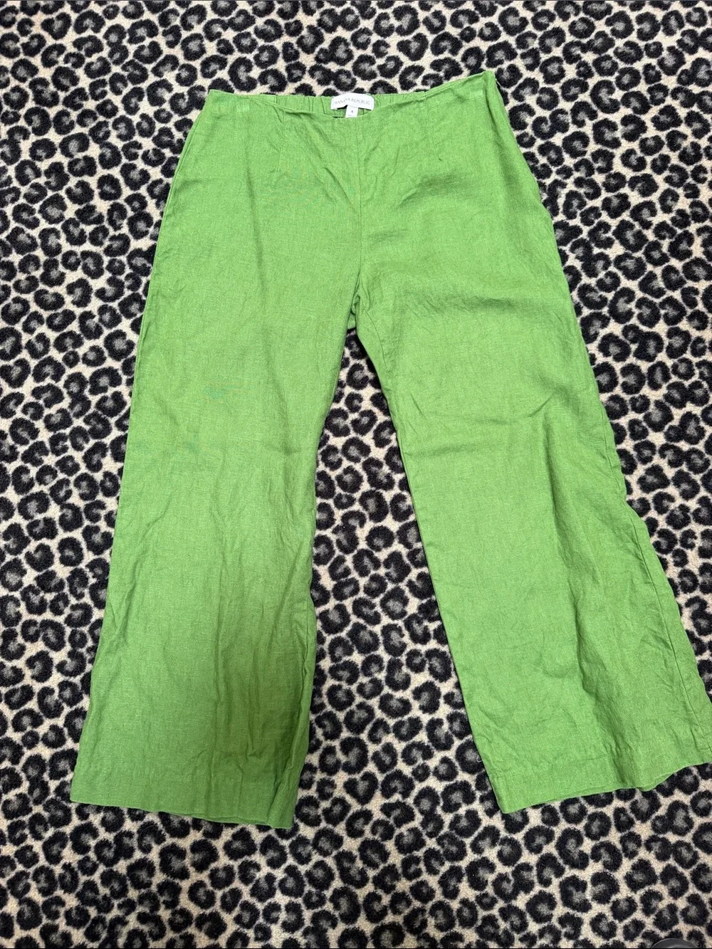 Banana Republic Bright Green Wide-Leg Pants